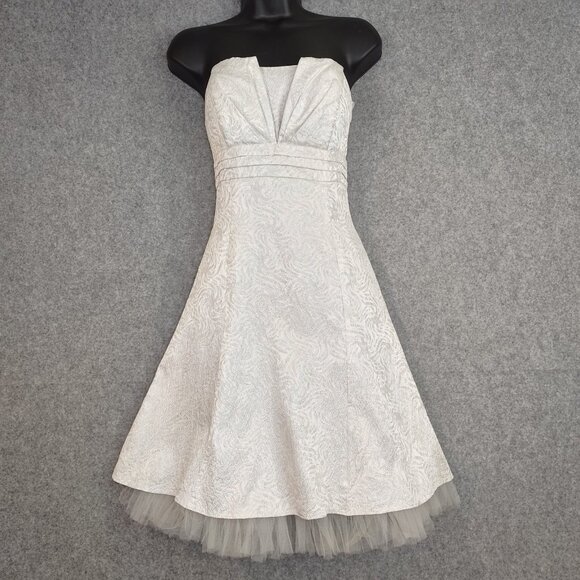 Jessica McClintock Gunne Sax Dress Juniors Sz 7 Prom Petticoat Strapless Formal - Picture 2 of 15